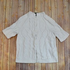 SALE! Calvin Klein Short Sleeve Cable Cardigan L